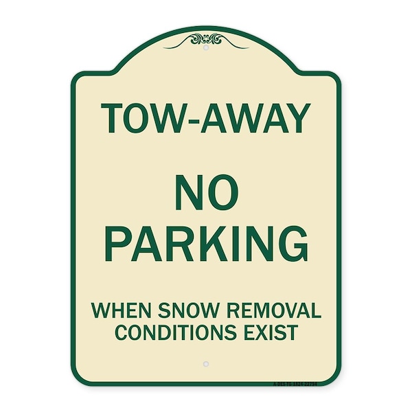 Tow-Away No Parking When Snow Removal Conditions Exist Heavy-Gauge Alum, 18" L, 24" H, TG-1824-22794